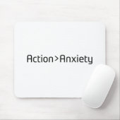 Action Over Anxiety Minimalist Mouse Pad Mousepad (Mit Mouse)