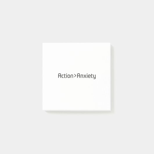 Action Over Anxiety Minimalist Post-It Notes Klebezettel (Vorderseite)