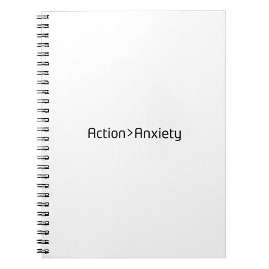 Action Over Anxiety Minimalist Spiral Notebook Notizblock (Vorderseite)