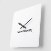 Action Over Anxiety Minimalist Square Clock Quadratische Wanduhr (Winkel)