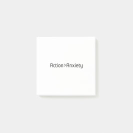 Action Over Anxiety Minimalistische Post-It-Notize Post-it Klebezettel