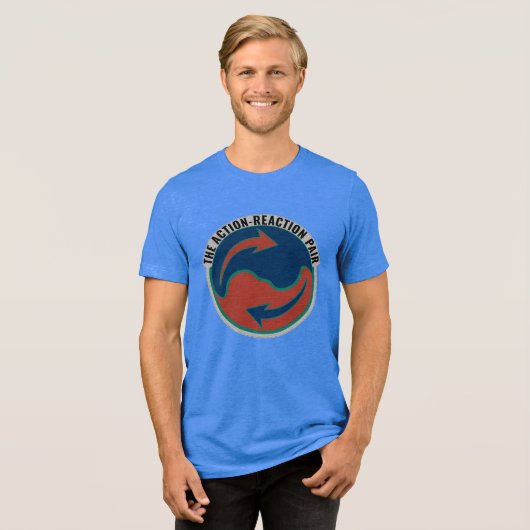 Action-Reaction Pair, Funny Physics Gift Tri-Blend Shirt (Vorderseite voll)