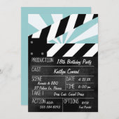 Action Sign Movie Party Einladung (Vorne/Hinten)