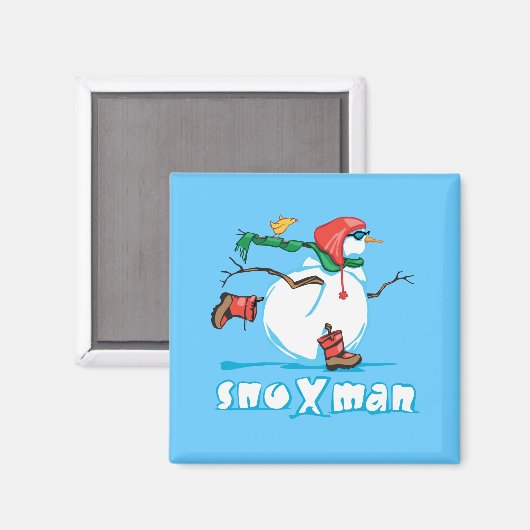 Action Snowman Magnet (Vorderseite/Rückseite)