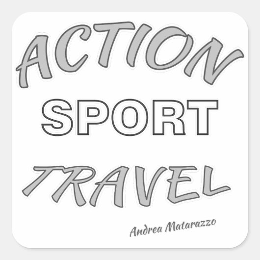 Action Sport Travel Quadratischer Aufkleber (Vorderseite)