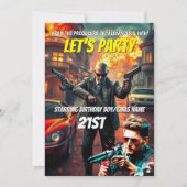 Actionfilm Poster Kinoabend editierbare DIY Einladung (Vorderseite)