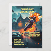 Actionfilm Poster Kinoabend editierbare DIY Einladung (Rückseite)