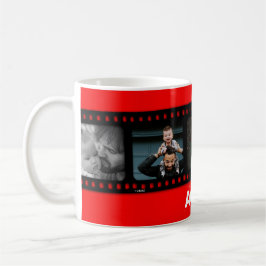 Actionheld Vater 5 Fotos Filmstreifen rote Tasse