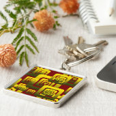 Activate My Heart Pattern Golden Schlüsselanhänger (Seite)