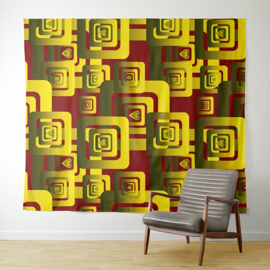 Activate My Heart Pattern Golden Wandteppich (Beispiel (Horizontal))