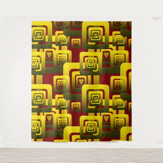 Activate My Heart Pattern Golden Wandteppich (Vorderseite)