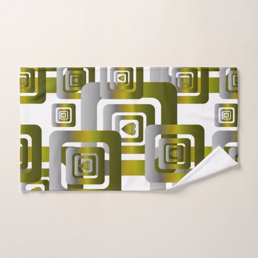 Activate My Heart Pattern Silver Badhandtuch Set (Handtuch)