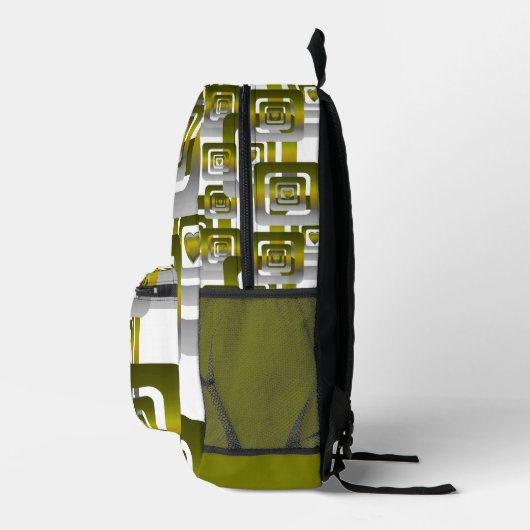 Activate My Heart Pattern Silver Bedruckter Rucksack (Rechts)