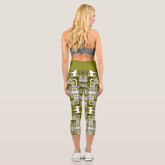 Activate My Heart Pattern Silver Capri Leggings (Rückseite)