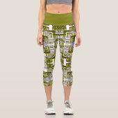 Activate My Heart Pattern Silver Capri Leggings (Vorderseite)