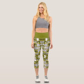 Activate My Heart Pattern Silver Capri Leggings (Vorderseite)