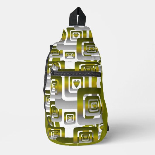 Activate My Heart Pattern Silver Crossbody Bag (Vorderseite)