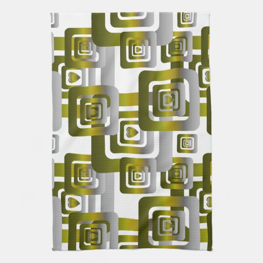 Activate My Heart Pattern Silver Geschirrtuch (Vertikal)