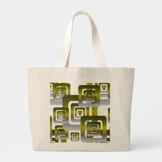 Activate My Heart Pattern Silver Jumbo Stoffbeutel (Rückseite)