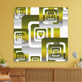 Activate My Heart Pattern Silver Leinwanddruck