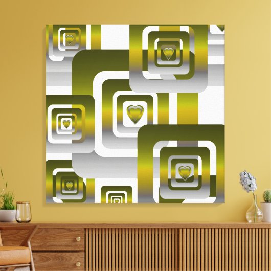 Activate My Heart Pattern Silver Leinwanddruck (Insitu (Wohnzimmer))