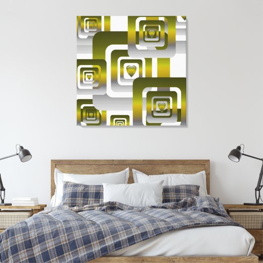 Activate My Heart Pattern Silver Leinwanddruck (Insitu (Schlafzimmer))