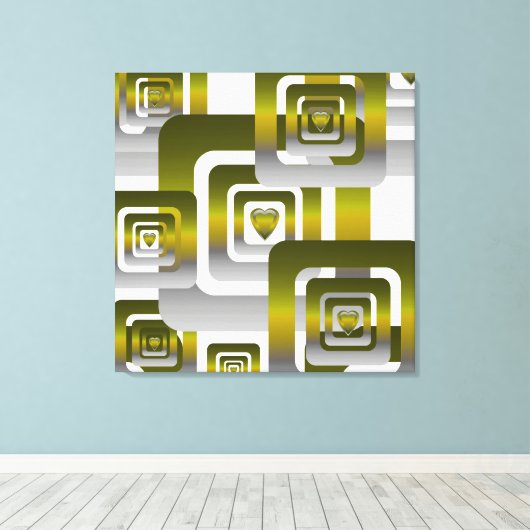 Activate My Heart Pattern Silver Leinwanddruck (Insitu (Holzboden))