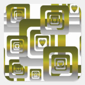 Activate My Heart Pattern Silver Quadratischer Aufkleber (Vorderseite)