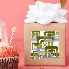 Activate My Heart Pattern Silver Quadratischer Aufkleber