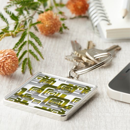 Activate My Heart Pattern Silver Schlüsselanhänger (Seite)