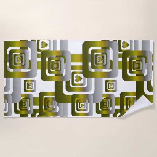 Activate My Heart Pattern Silver Strandtuch (Vorderseite)