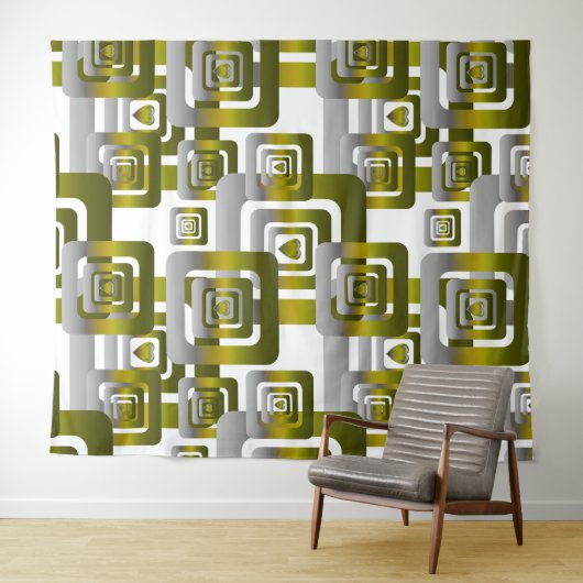 Activate My Heart Pattern Silver Wandteppich (Beispiel (Horizontal))