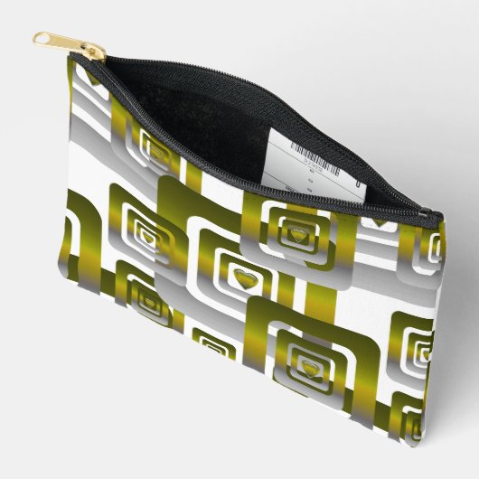 Activate My Heart Pattern Silver Zubehörtasche (Offen)