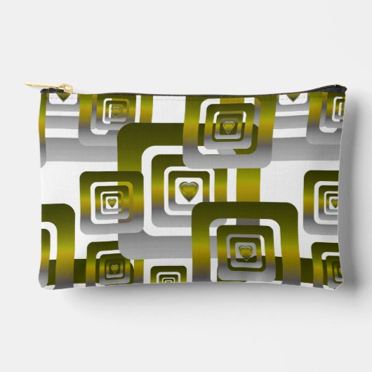 Activate My Heart Pattern Silver Zubehörtasche (Vorderseite)