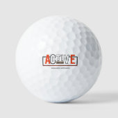 Active Mode On – Stay Fit Stay Moving Design Golfball (Vorderseite)
