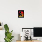 Active Shooter Bysketbyll Player Retro-Vintage Sun Poster (Heimbüro)