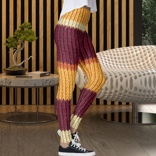 Active Women Knit Blanket Texture Graphic Pattern Leggings