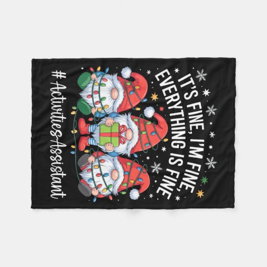 Activities Istant Gnome Everything Is Fine Christm Fleecedecke (Vorderseite (Horizontal))