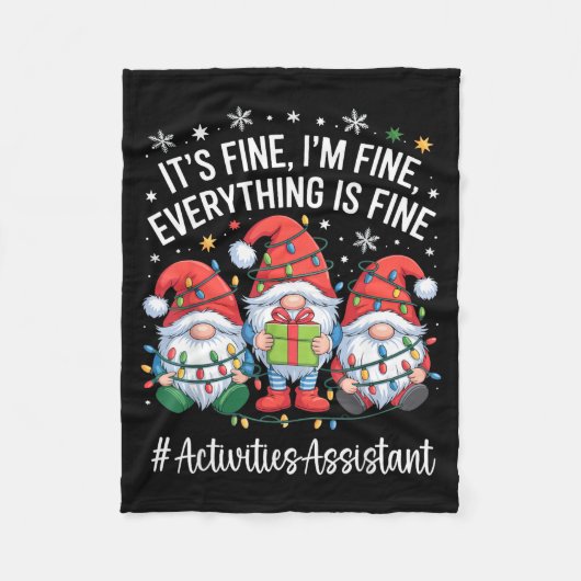 Activities Istant Gnome Everything Is Fine Christm Fleecedecke (Vorderseite)