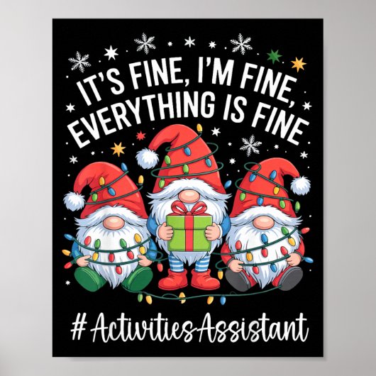 Activities Istant Gnome Everything Is Fine Christm Poster (Vorne)