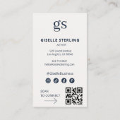 Actor Foto Social Media QR Code Modern Visitenkarte (Rückseite)