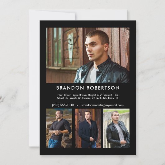 Actor Model Comp Zed Card 12x18 | 2 Sieben 5 Foto Einladung (Rückseite)