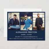 Actor Model Comp/Zed Card 3 Foto Blue Postcard Postkarte (Vorne/Hinten)
