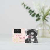 Actor Model Singer Blush Pink Foto Business Card Visitenkarte (Stehend Vorderseite)