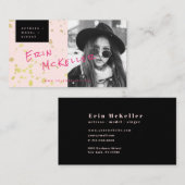 Actor Model Singer Blush Pink Foto Business Card Visitenkarte (Vorne/Hinten)