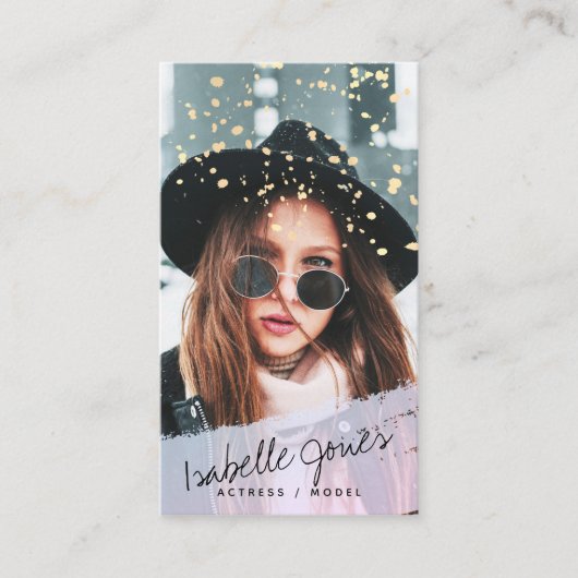 Actor Model Singer Dancer Foto Business Card Visitenkarte (Vorderseite)