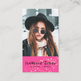 Actor Model Singer Dancer Pink Foto Business Card Visitenkarte