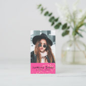 Actor Model Singer Dancer Pink Foto Business Card Visitenkarte (Stehend Vorderseite)