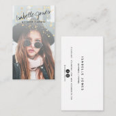 Actor Model Singer Dancer Pink Foto Business Card Visitenkarte (Vorne/Hinten)