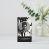 Actor Model Singer DJ Foto QR-Code Monochrome Visitenkarte (Stehend Vorderseite)